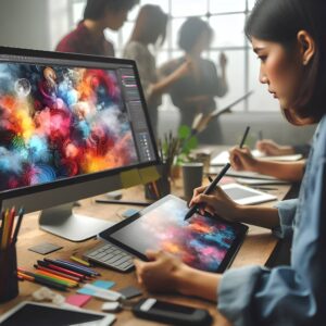 NFT Woman Working in Office